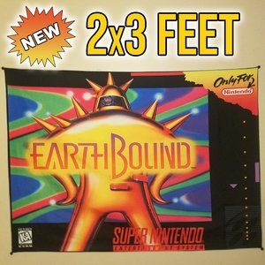 EarthBound 2x3 foot tapestry / Super Nintendo banner wall flag / Mother 2 SNES